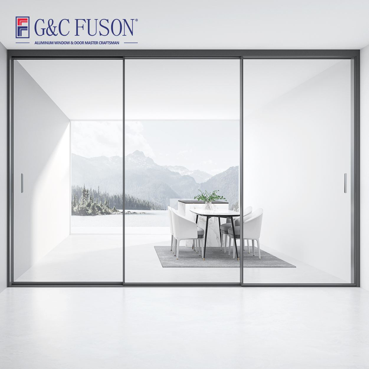 Minimalist Style Series 3 tracks sliding door